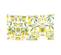 Decorazioni per striscioni di Halloween con stampa di limoni tropicali freschi, cartello da appendere per interni ed esterni, forniture per le vacanze con occhielli in metallo