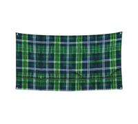 Decorazioni per striscioni di Halloween con stampa scozzese blu, cartello da appendere per interni ed esterni, forniture per le vacanze con occhielli in metallo