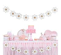 Decorazioni per striscioni floreali, striscioni a margherita | Decorazione per feste con fiori primaverili di buon compleanno, per interni ed esterni, forniture di compleanno per ragazze