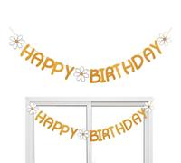 Decorazioni per striscioni floreali, Striscioni floreali per compleanno,Banner per feste a margherita - Banner di ghirlanda di decorazioni per feste di compleanno colorate Banner di buon compleanno pe