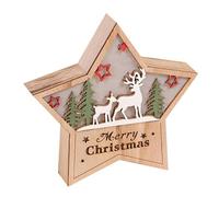 Decorazioni per Tavola di Natale Decorazioni natalizie in legno illuminate per la tavola natalizie a forma di cervo con Babbo Natale