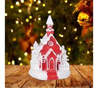 Decorazioni per Tavola di Natale Scena di Natale in resina, villaggio, città, inverno, con ornamenti natalizi, decorazioni da tavolo per le feste