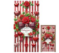 Decorazioni per tende per porta di San - Banner e copertura per porta a forma di cuore per un'atmosfera romantica per feste | Decorazione per interni ed esterni per San per casa