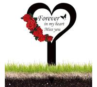 Decorazioni per tombe - Simpatia 2D Scommessa acrilica per cimitero, cuore e incrocio Simpatia Commemorativa Marcatori di tombe per il giardino di cortili all'aperto