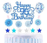 Decorazioni per torta di compleanno per 95° compleanno, decorazioni per torta di buon compleanno, candele con numero blu, decorazioni per torte di compleanno, decorazioni per feste di compleanno