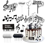 Decorazioni Per Torta Musicale, Simboli Musicali Note Cake Toppers, Decorazioni Torta Compleanno da Chitarre, Note Musicali Cupcake Toppers, Musica a Tema Festa di Cake Topper (Colore A)