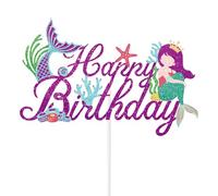 Decorazioni per Torta Sirena, Tema Glitter Sotto il Mare Decorazioni Torte con Conchiglie e Coda di Corallo per Baby Shower Rivelazione del Sesso del Bambino Articoli Feste di Compleanno