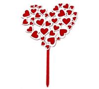 Decorazioni per torte a forma di cuore Decorazioni per torte di buon anniversario per l'anniversario Forniture per feste di compleanno di nozze di San ValentinoModalità di elaborazione