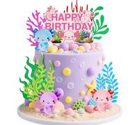 decorazioni per torte a tema oceano sottomarino con figure di axolotl articoli per feste di compleanno e baby shower
