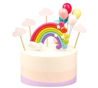 Decorazioni per torte arcobaleno, set di bandierine per torta di compleanno | Decorazioni per torte di buon compleanno, decorazioni per feste a tema nuvola arcobaleno palloncino decorazioni per feste di