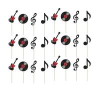 Decorazioni per torte con note musicali classiche nere | Robuste decorazioni per torte in carta per eventi speciali, classiche decorazioni in carta nera per feste a tema