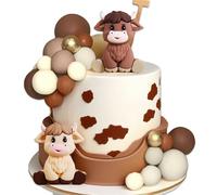 Decorazioni per torte di mucche delle Highland Mini figurine di mucca per torta Highland Mucca Bomboniere per Highland Cow Baby Shower Forniture per feste di compleanno