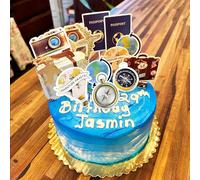 decorazioni per torte di viaggio lasciate che l'avventura abbia inizio topper per cupcake a tema di viaggio avventura compleanno baby shower decorazioni di festa