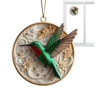 Decorazioni per uccelli per auto | Ciondoli in acrilico 2D tondi colorati - Statuetta da giardino, per albero finestra feste di compleanno, ufficio, appartamento, bagno, camera da