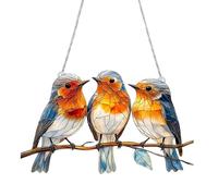 Decorazioni per uccelli, uccelli piatti in acrilico, appesi alle finestre, acchiappasole e colorato, per balcone, giardino, patio, terrazzo, portico, casa, esterno interno