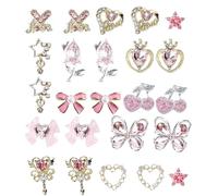 Decorazioni per Unghie,Manicure Decorazioni 3D per Unghie Artigianali | Fiocco di Nastro Farfalle Cuore Ciliegia Strass Stella Charm per Principianti Salone Donne per Manicure