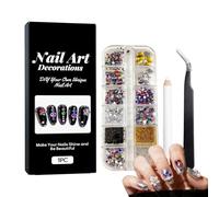 Decorazioni per unghie, perline multicolore glitterate e strass per creazioni di unghie, gioielli e ciondoli con clip, per donne e ragazze, forniture d'arte, salone e maggio