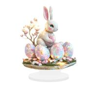 Decorazioni per uova di coniglietto pasquale, tavolo per uova di coniglietto di Pasqua - Ornamenti per segno di scrivania | 2d Easter Bunny Eggs Acrilico Spring Segni di Decorazione per esterni