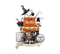 Decorazioni Per Vassoio A Più Tier Di Halloween - Spet Spooky Pumpkin Ghost Signs Per Tavolo | Decorazioni Di Halloween Spaventose | Ornamento Del Desktop Per Scaffale Per Il Soggiorno Mobile Della