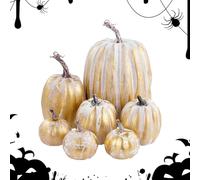 Decorazioni per zucche autunnali, zucche artificiali, 7 pezzi, centrotavola autunnale, zucche in schiuma per Halloween, decorazione da tavola per la casa, festival del raccolto