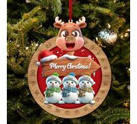 Decorazioni personalizzate con pupazzi di neve con i nomi dei membri della famiglia,2025 addobbi natalizi in legno su misura,Decorazioni natalizie per il conto alla rovescia in famiglia(3 Nome)