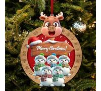 Decorazioni personalizzate con pupazzi di neve con i nomi dei membri della famiglia,2025 addobbi natalizi in legno su misura,Decorazioni natalizie per il conto alla rovescia in famiglia(5 Nome)