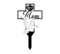 Decorazioni personalizzate del cimitero con foto Croci personalizzate Forma Colomba della Pace Marcatori commemorativi Cimitero Pali di metallo Mamma per sempre nei nostri cuori Decorazione di