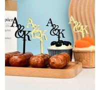 Decorazioni Personalizzate Per Cupcake Con Iniziali Del Nome, Decorazioni Personalizzate In Acrilico Per Torte, Etichette Per Dessert Per Matrimoni, Addii Al Nubilato, Decorazioni Per Feste(10pcs)