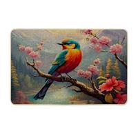 Decorazioni primaverili zerbino uccello montagna fattoria albero alba floreale lago paesaggio rosa arancione gomma assorbente Duty Dirt Trapper bagno patio ufficio portico casa lavabile assorbente
