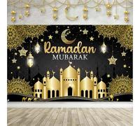 Decorazioni Ramadan Mubarak sfondo nero Ramadan Mubarak, sfondo musulmano Ramadan Kareem Ramadan Mubarak Photo Booth sfondo per decorazioni per interni Ramadan Mubarak