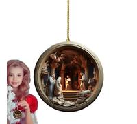 Decorazioni religiose natalizie | Decorazioni religiose in acrilico 2D - Ornamenti per presepe | Per la casa giardino festività libreria interni auto maniglia e rami