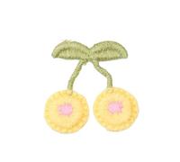Decorazioni ricamate applicate, 3,5x3, cm Fiore di ciliegio frutta Toppe ricamate termoadesive Multicolor 30 pz(Yellow)