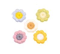 Decorazioni ricamate applicate, 30 applicazioni termoadesive con girasole multicolore all'uncinetto da 2 cm(Yellow)