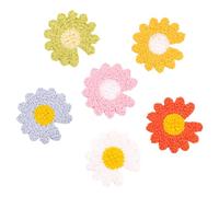 Decorazioni ricamate applicate, Applicazioni termoadesive con fiori all'uncinetto da 3,5 cm, margherite, confezione multicolore 30(Yellow)