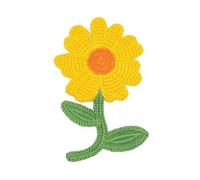 Decorazioni ricamate applicate, Toppe Ricamate A Fiori All'uncinetto 14,5x8,5 cm Multicolor Termoadesive Confezione Da 30 Pezzi(Yellow)