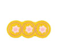 Decorazioni ricamate applicate, Toppe termoadesive con ricamo a fiori all'uncinetto da 7,3 cm, confezione 30 pezzi(Yellow)