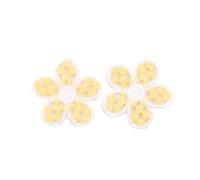 Decorazioni ricamate applicate, Toppe termoadesive e cucite con fiori all'uncinetto multicolori da 30 mm Confezione pezzi(Yellow)
