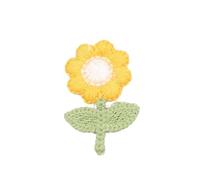 Decorazioni ricamate applicate, Toppe termoadesive ricamate a forma di margherite fatte a mano all'uncinetto, 3,5x2, cm, in stoffa, Cina, multicolore, 30 pz(Yellow)