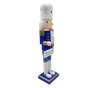 Decorazioni Schiaccianoci in Legno,Hanukkah Schiaccianoci In Legno Soldato Giocattolo Soldato | Pezzo centrale festivo bianco e blu per mensola da tavolo