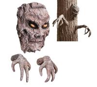 Decorazioni Spaventose Viso Albero per Esterni - Ornamenti Halloween Albero con Volto - Accessori per Feste da Esterno per Giardino Cortile Sentiero