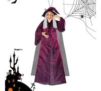 Decorazioni Streghe Halloween - Strega Spaventosa Parlante con Occhi Luminosi per Ingresso Casa Stregata | Orrore Per Giardino Casa Festa Portico Stregata