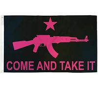 Decorazioni Striscione Nero e Rosa M 4 Vieni a prenderlo Fucile Arma Striscione