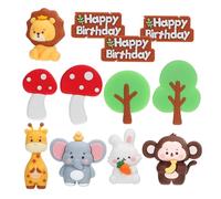 Decorazioni Torta Animaletti Giungla in Plastica, Facili da Usare | Figure Realistiche per Eventi a Tema Ambiente, Adatte a Home Baker e Pasticceria, Set per Torte e Cupcake