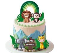 decorazioni torta compleanno giungla animali feste benvenuto bimbo ragazza ragazzo