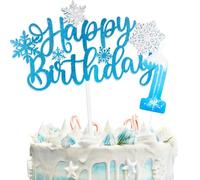 Decorazioni Torta Compleanno Snow con Happy Birthday Decorazioni Torta e Candeline Compleanno, Decorazioni Compleanno 1 Anno per Bambini