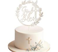 Decorazioni Torta Comunione Cake Topper Croce Decorazione Torta Battesimo per Decorazioni per Ragazzo Ragazza, Prima Comunione