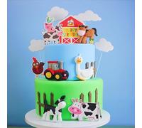 Decorazioni Torta Fattoria, 11pcs Decorazione Torta Animali Fattoria, Fattoria Cake Topper, Fattoria Decorazioni Torte Compleann, Festa di Compleanno Baby Shower Decorazioni per Bambini