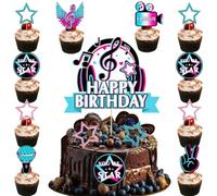 Decorazioni Torta Musica,Doyomtoy Happy Birthday Cake Topper Musicale Compleanno Decorazioni Topper per Torta per Compleanno Bambini Cake Decortion 14 Pezzi