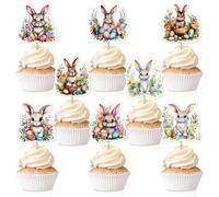 Decorazioni Torta Pasqua, 24pcs Decorazione Torta Coniglio, Cake Topper Torta Pasqua, Cake Topper Coniglio, Topper Torta Coniglio, Dolci Decorazioni per Torte per Pasqua (C)