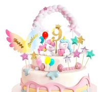 Decorazioni Torta Unicorno 9 Anni, Cake Cupcake Topper per 9° Compleanno Bambina, Deco per Bambini Ragazza